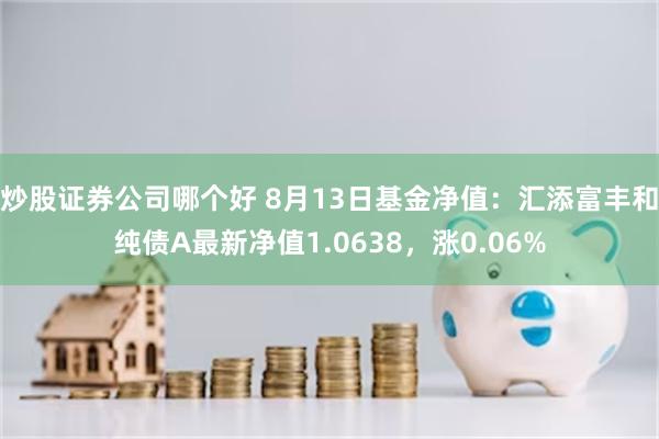 炒股证券公司哪个好 8月13日基金净值：汇添富丰和纯债A最新净值1.0638，涨0.06%