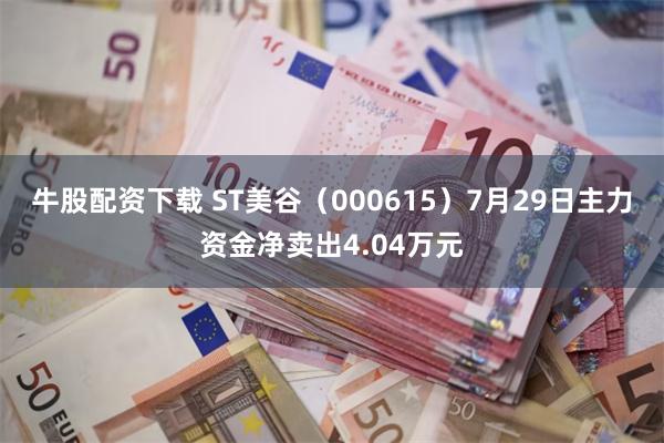 牛股配资下载 ST美谷（000615）7月29日主力资金净卖出4.04万元