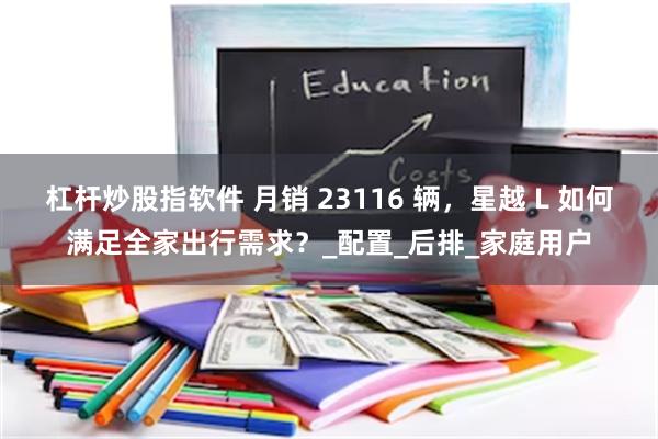 杠杆炒股指软件 月销 23116 辆，星越 L 如何满足全家出行需求？_配置_后排_家庭用户